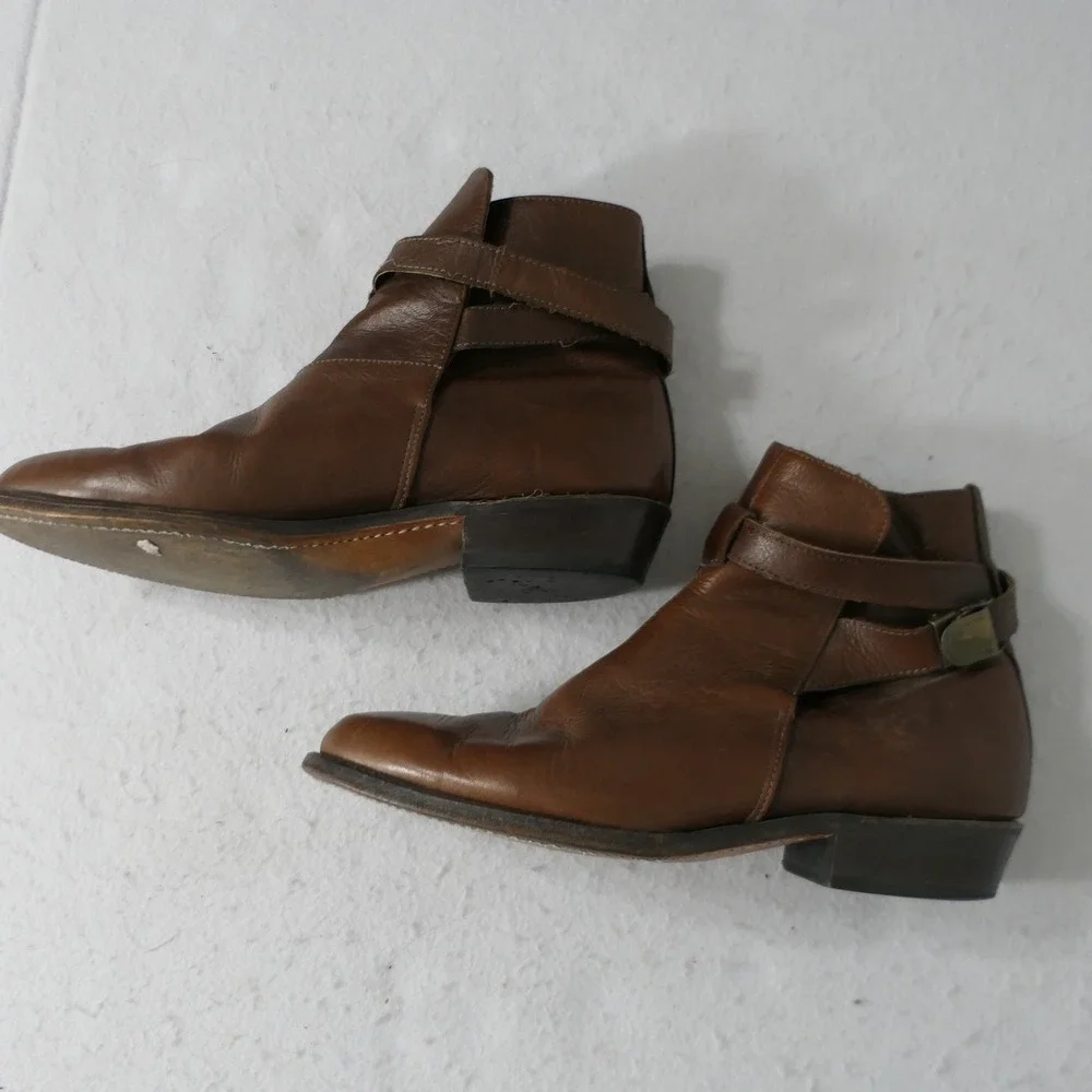 Vintage Avirex Leather Ankle Boots Men's 10D Type A-2 Brown Jodhpur Military USA